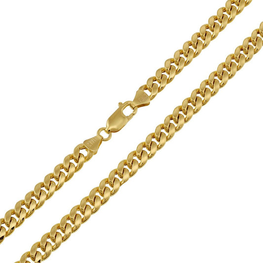 9ct Yellow Gold Hollow Domed Curb Chain DSHCN0589 - FJewellery