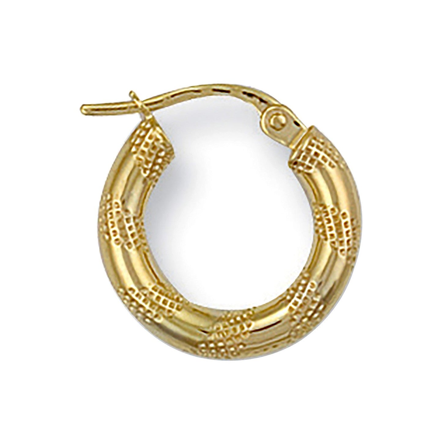 9ct Yellow Gold Hoop Earrings 15.8 X 3mm - FJewellery