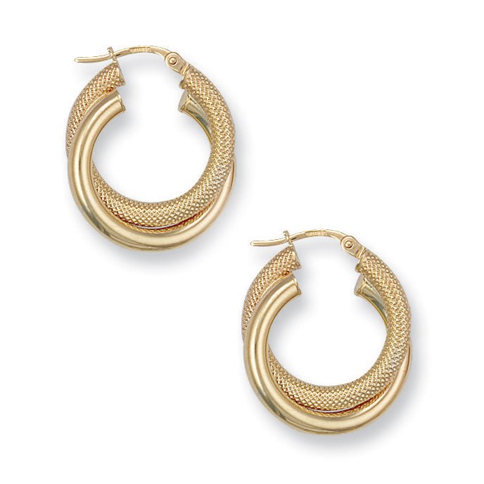 9ct Yellow Gold Hoop Earrings 20.6mm - FJewellery