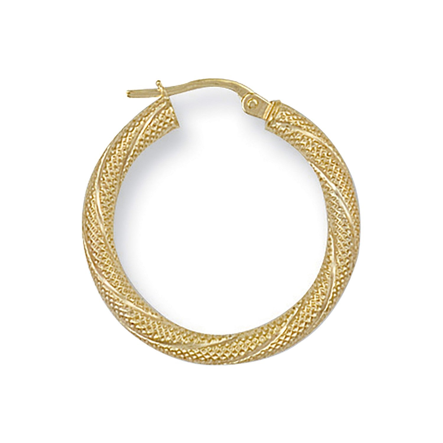 9ct Yellow Gold Hoop Earrings 25.2 X 3mm - FJewellery