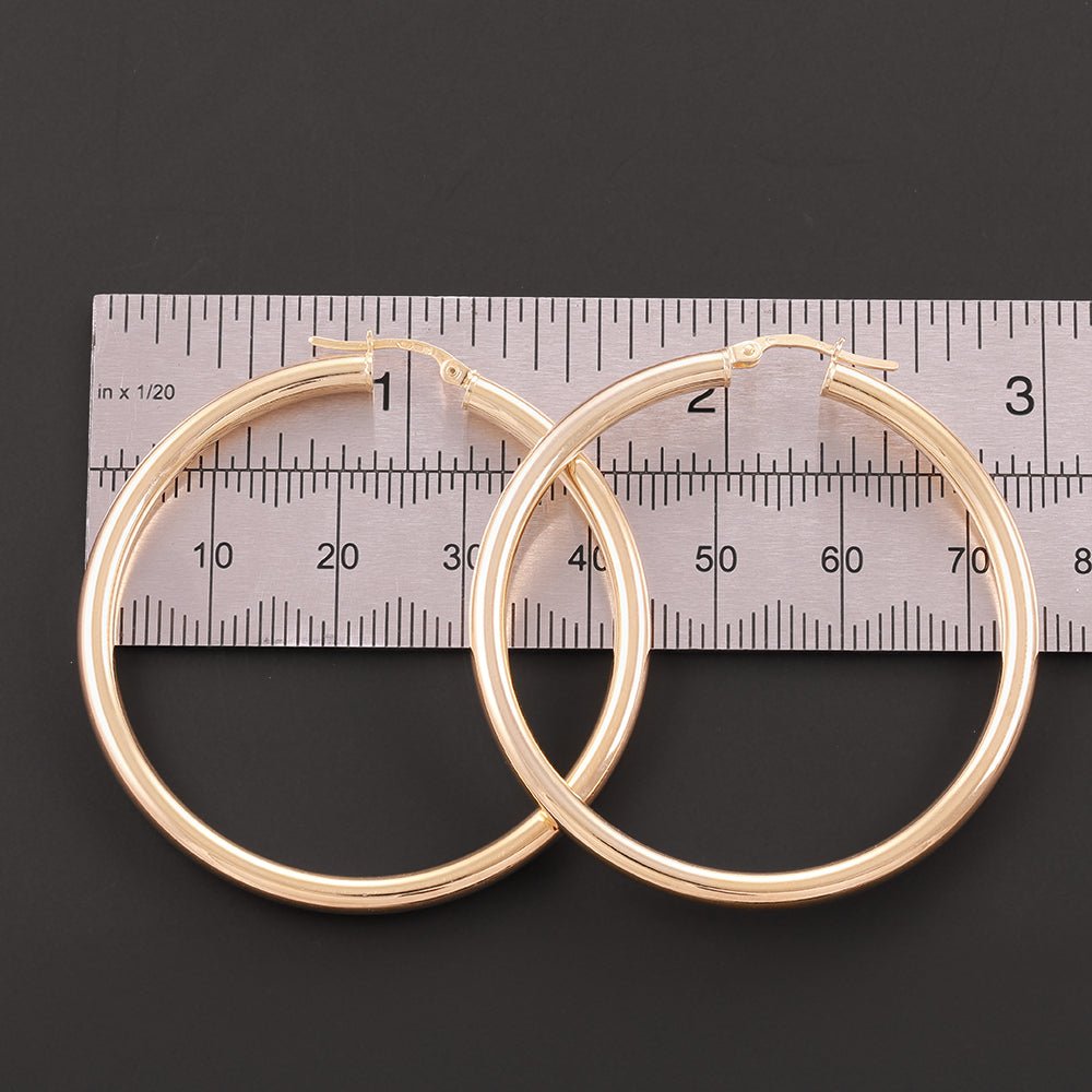 9ct Yellow Gold Hoop Earrings 45.8mm - FJewellery