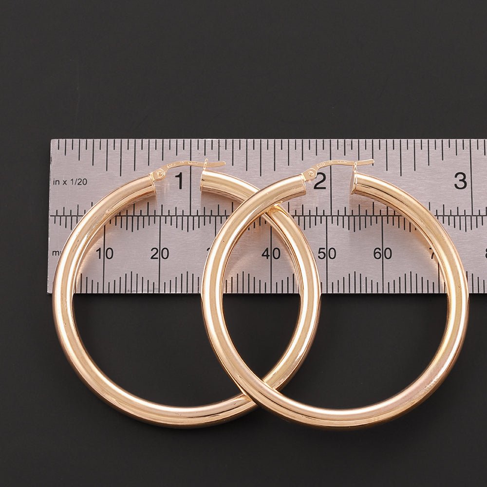 9ct Yellow Gold Hoop Earrings 47.9 X 4mm - FJewellery
