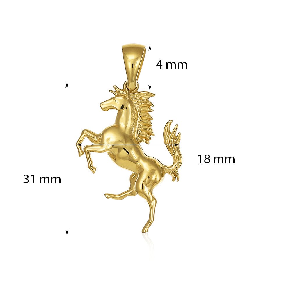 9ct yellow gold Horse Pendants PD60-9-29-16 - FJewellery