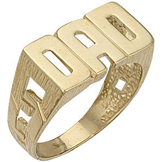 9ct Yellow Gold ID Sides Dad Ring - FJewellery