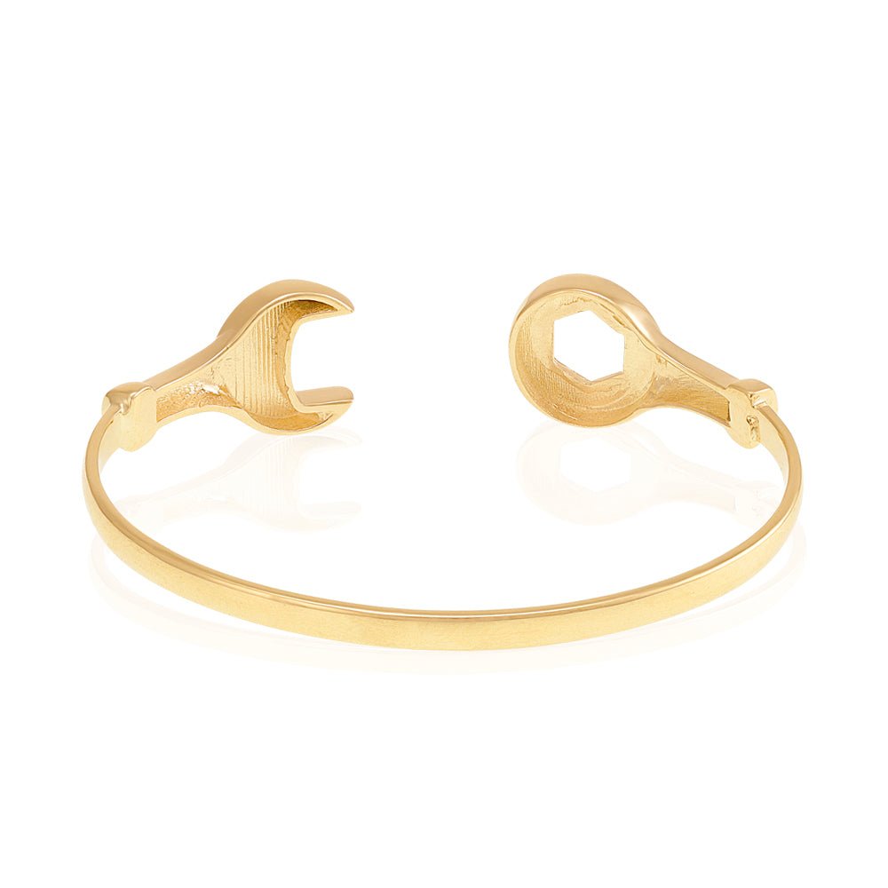 9ct Yellow Gold Light Weight Baby Spanner Bangle - FJewellery